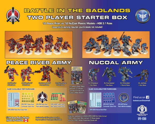 Battle in the Badlands: 2 Player Starter Box back (DP9-9380) | Heavy Gear Blitz!